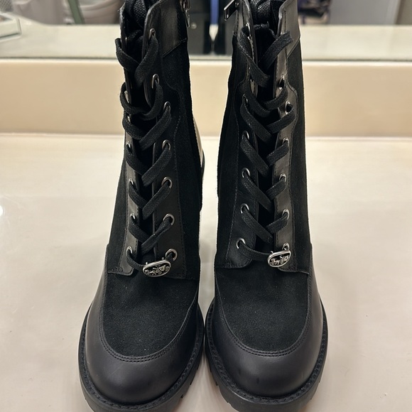 Coach Ankle boots, black suede with black trim size 8 - Picture 3 of 7